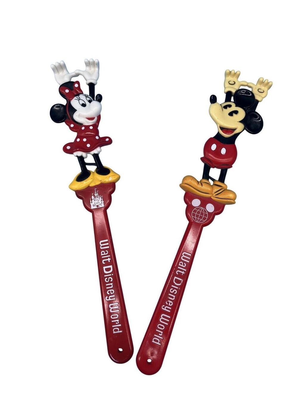 Vintage Disney Mickey Minnie Back Scratchers Set Of 2 Walt Disney World Red